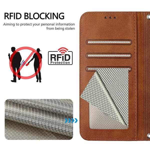 Panda RFID PU Telefoncover Kompatibelt med Doogee Note 59 / Note 59 Pro-lingling} Brown