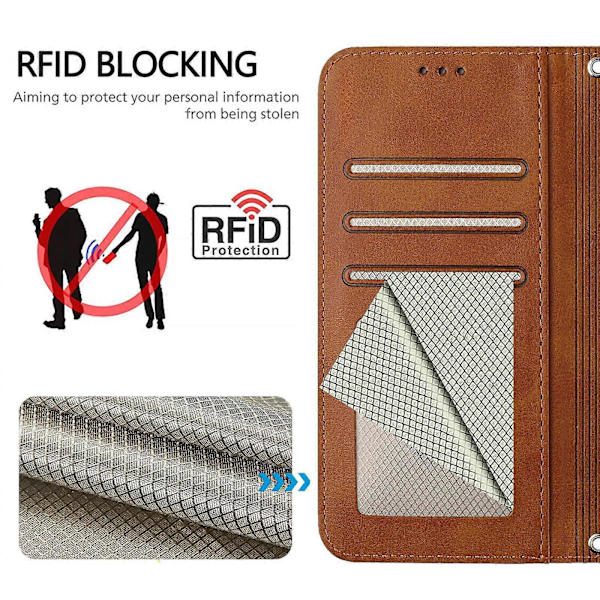 Panda RFID PU Telefonfodral Kompatibelt med Doogee Note 59 / Note 59 Pro-lingling} Brown