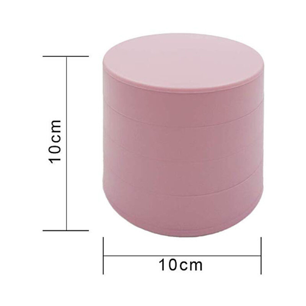 Four-layer storage box with rotating stand, accessory compartment, earrings, elastic bands and storage box for small items.