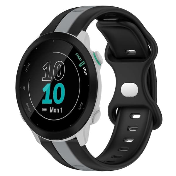 Silikoninen kellon ranneke Garmin Forerunner 55 -linglingille} Black Grey