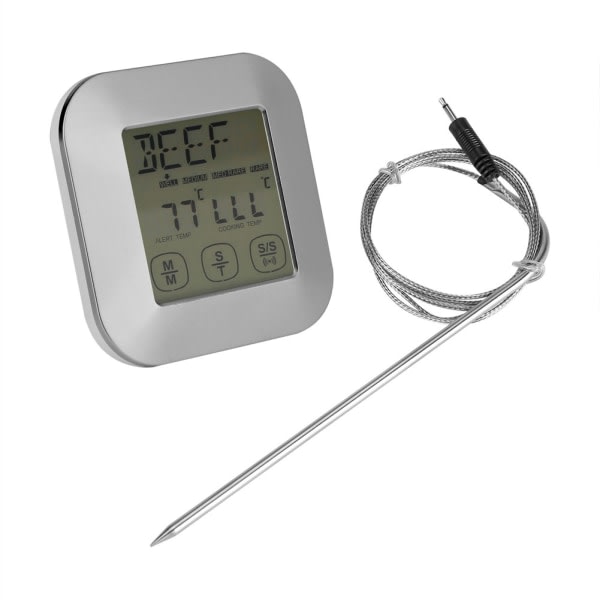 Touch Screen Digital Cooking Thermomter Timer för BBQ Smoker Ugn Sensor Sond