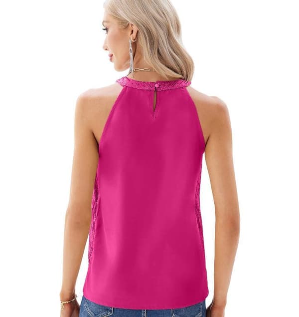 Dame Rose Paillet Ærmeløs Top Rose L