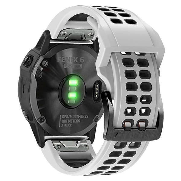 Silikone Urrem Til Garmin Fenix 6-lingling} White Black