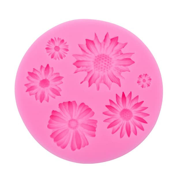 3D silikonblomstform for kaker, godteri, sjokolade og isbiter