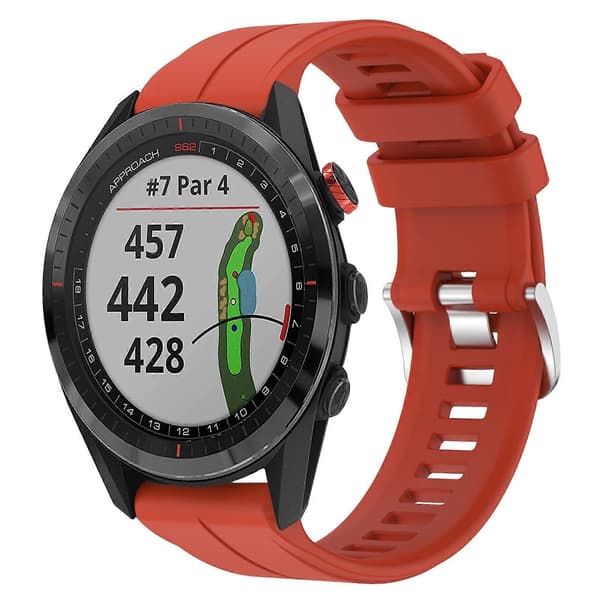 Silikoninen kellon ranneke Garmin Approach S62 -lingling -kellolle Red