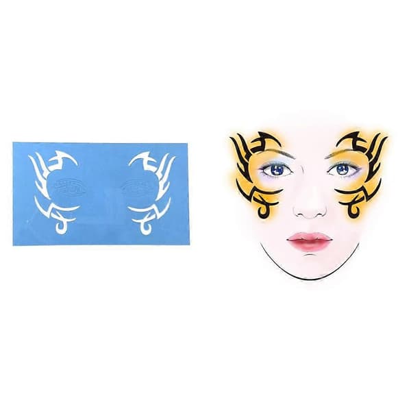 2-5 stk. Genanvendelige ansigtsmalingsstencils Kropsmalingsskabelon 4-lingling} 2 Pcs