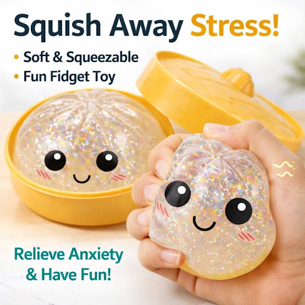 Skinnende dumplingformede bløde og søde legetøj - stressaflastende fingerspids sensorisk sæt 1pc-a