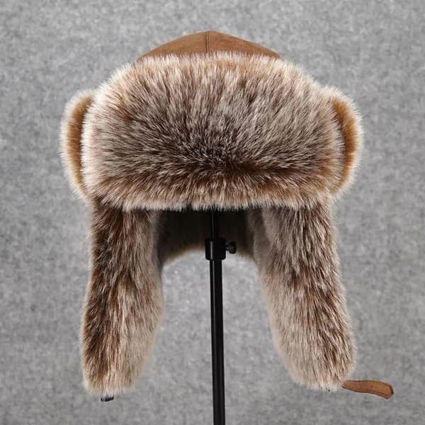 Vinter plys aviatorhue, unisex, varm sne hue med øreklapper brown