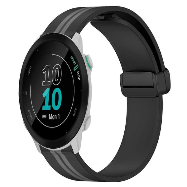 Silikonklokkereim for Garmin Forerunner 55-lingling} Black Grey
