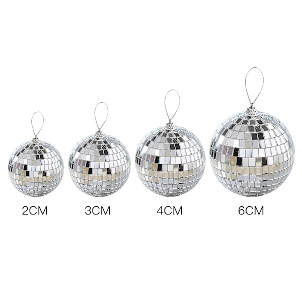 Bestselger 6/12 stk Mini Diskokule Festdekorasjoner Sølv Mini Plastpynt Små Diskokuler Sølv Silver 4CM