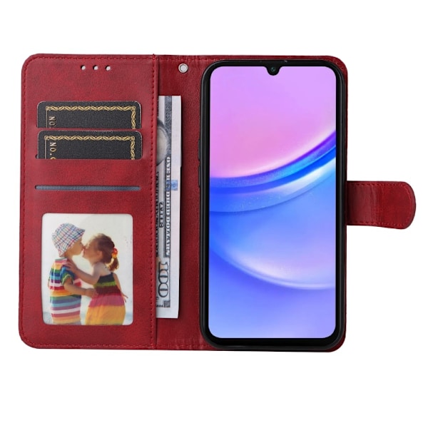 Hot 2025 Samsung A16 PU Læder Wallet Case - Flere Farver Red Röd