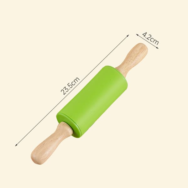 9-tums mini kavel, barnens hemkök bakning kavel, blå, grön (2-pack)