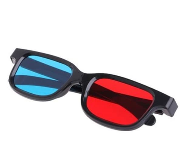 Punainen-sininen 3D-lasit, 3D-lasit 3D-elokuvien katseluun.