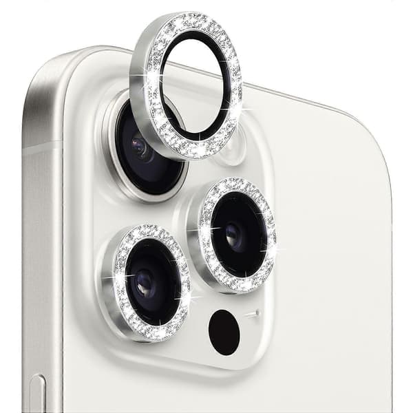 Kompatibel med iPhone 15 Pro Kameralinsskydd-lingling} Multicolor Silver