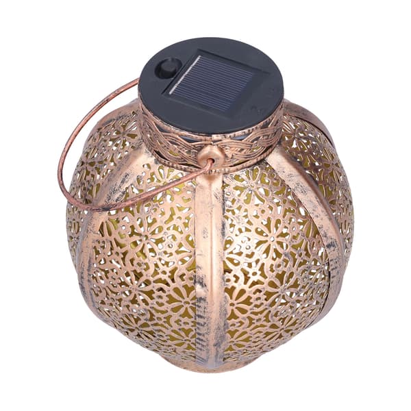 Solcelledrevet uthulet lampe, vanntett retrostil solcellelandskap uthulet lykt, utendørs 0.5