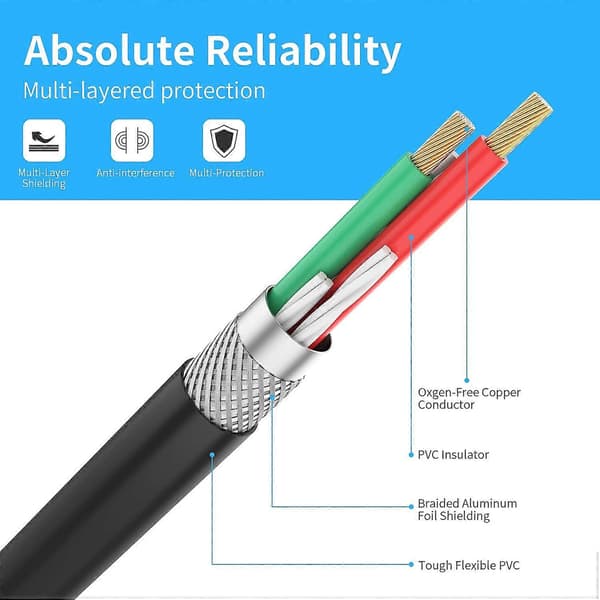 3,5 mm til RCA-kabel 30 meter 3,5 mm TRS han til 2RCA han stereo Y-splitter -lingling}