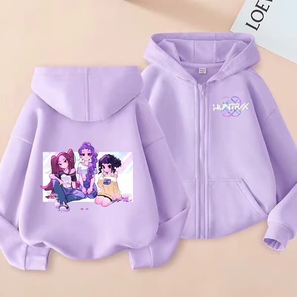 K-pop Devil Hunter Børne Zip-Up Jakke - Sød animejakke, velegnet til både drenge og piger, moderne til forår og efterår. t-shirt 110