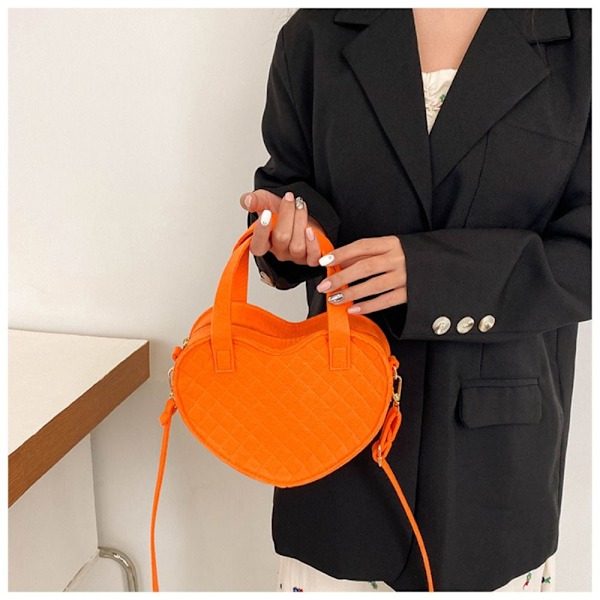 Dam Crossbody Väskor Enkel Axelväska Casual Kärlek Handväska Orange