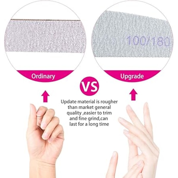 Påskrabatt! Högkvalitativ professionell nagelfil, 16 st dubbelsidiga nagelfilar - 100/180 Gr