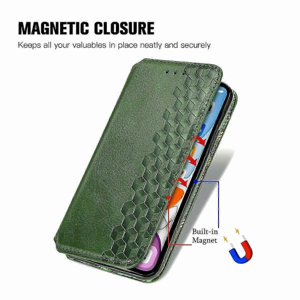 Kompatibelt med Samsung Galaxy A55 5G Mobiltelefonfodral Rombmönstrat Läderplånboksställ -lingling} Multicolor Style E