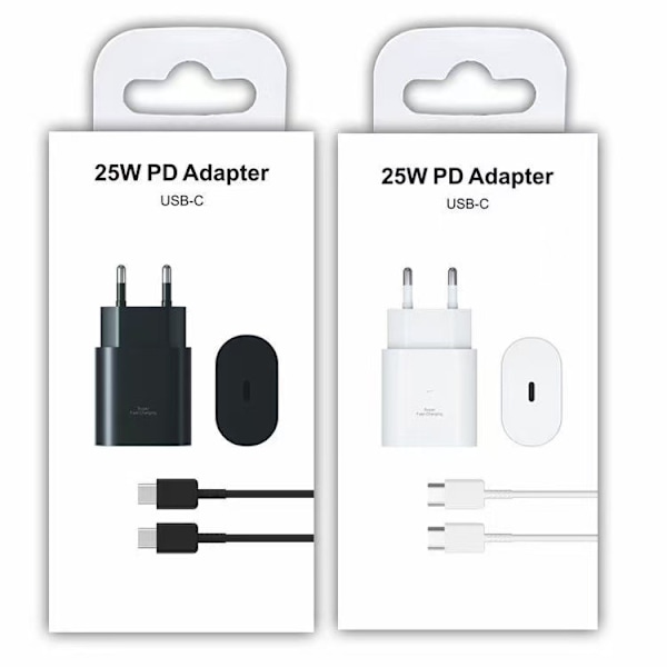 Nytt på rea! Högkvalitativ Samsung laddare - Snabbladdare - Adapter + kabel 20W USB-C Vit Samsung 3-pack 3-Pack Samsung