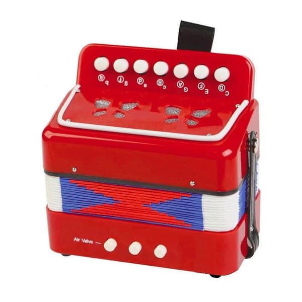 Harmonika musikinstrument, 7 tangenter, 2 bas, lille harmonika, pædagogisk instrument Multifärg multicolor