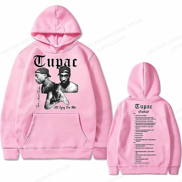 Tupac 2pac Hoodie Herr Dam Mode Hoodies Barn Hip Hop Hoodies Kvinnor Sweatkläder Pojkjackor Rapper Sweatkläder Shakur Tracksuits Punk XXL XXL 2DF504994-PINK