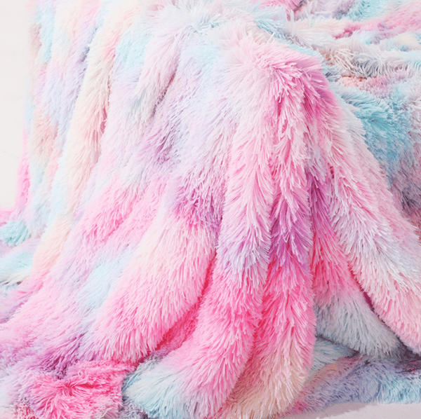 Regnbue Dobbeltlags Lett Plysjteppe rainbow M
