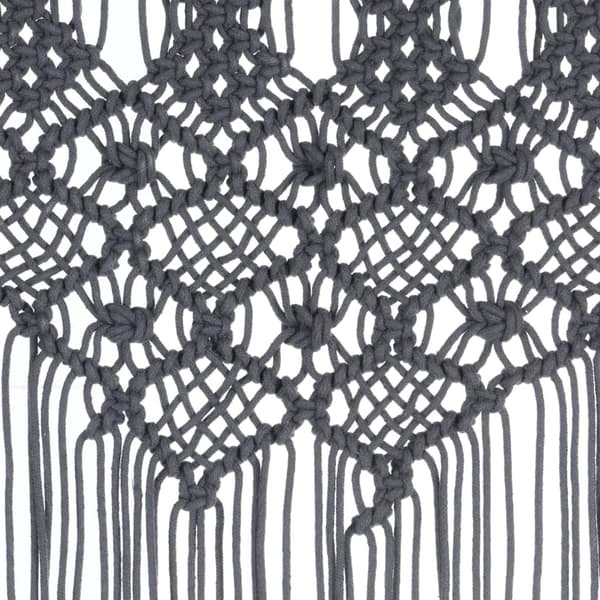 Gardiner med duskekant, kullgrå, 140x240 cm, bomull. Antracit silver