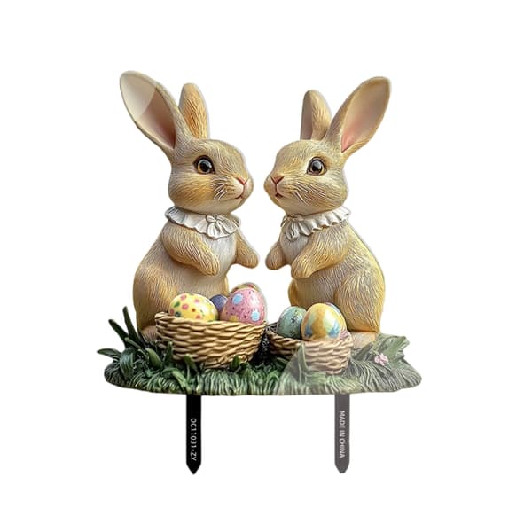 Værbestandig kanin-eggformet vippe, egnet for hagefester, laget av akryl, hagedekorasjon.