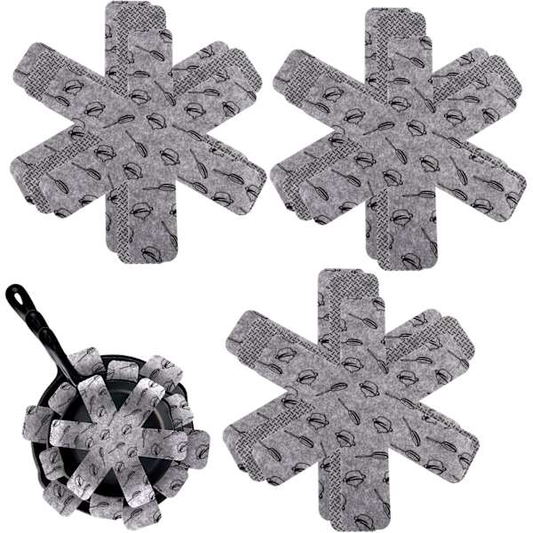 9-piece Cookware Protector Set, Cookware Dividers, Cookware Protectors, Can Separate Cookware, 3 Different Sizes, Grey