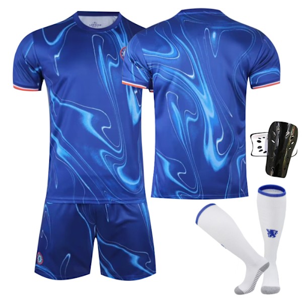 Ny produktkampanj! Högkvalitativ Chelsea Hemma Barn Fotbollströja 2024-2025 Hemma Onumrerad - Tights S Onumrerad - Benskydd Unnumbered - Sock Guards S