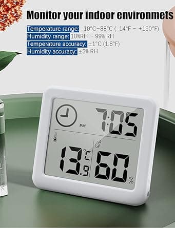 Digitalt (hvitt) innendørs termometer og hygrometer B