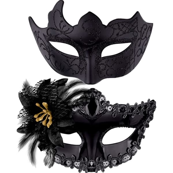 Ocean Par Venetian Mask Maskerad Mask Kvinna Spets Venetian Ma
