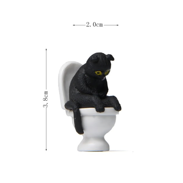 Rolig katt Sitt på toaletten Prydnad Miniatyr Hantverk figurer Landskap Leksaker för barn Present Skrivbord Bil Hem Trädgård Dekoration
