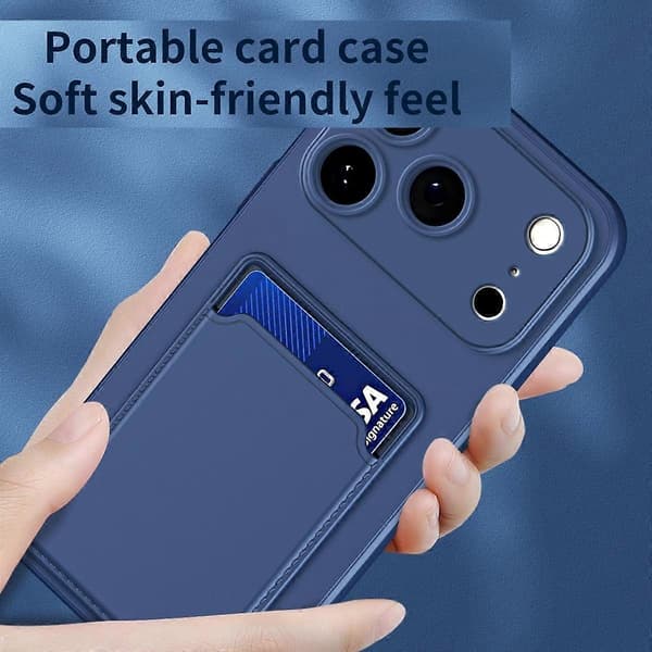 Kontrastfargeknapp TPU Telefondeksel - lingling} Dark blue iPhone 17 Pro