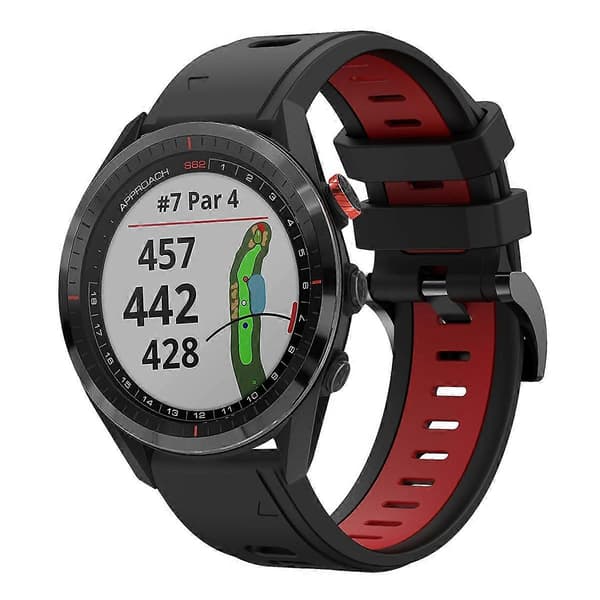 Silikon Armband För Garmin Approach S62-lingling} Black Red