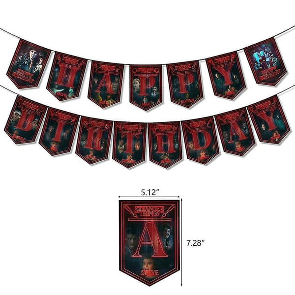 Hot Stranger Things Temafest Dekor Backdrop Ballonger Banner Kaketoppsett
