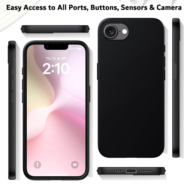 Hot 2025 iPhone 16e Mat Sort Ultratyndt TPU Cover - Sort Black Svart