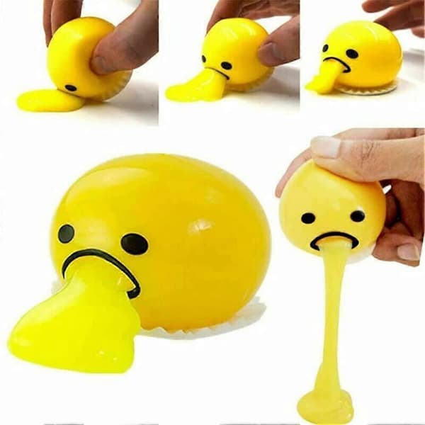 6-pack Äckliga Leksaker Äggula Slime Mjuka Stressbollar för Barn