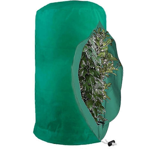 Varme 2025 Frostsikre poser for planter, gjenbrukbare plantebeskyttelsesposer med snøring, hagefleeceposer vintergrønn Green XL-140x200cm