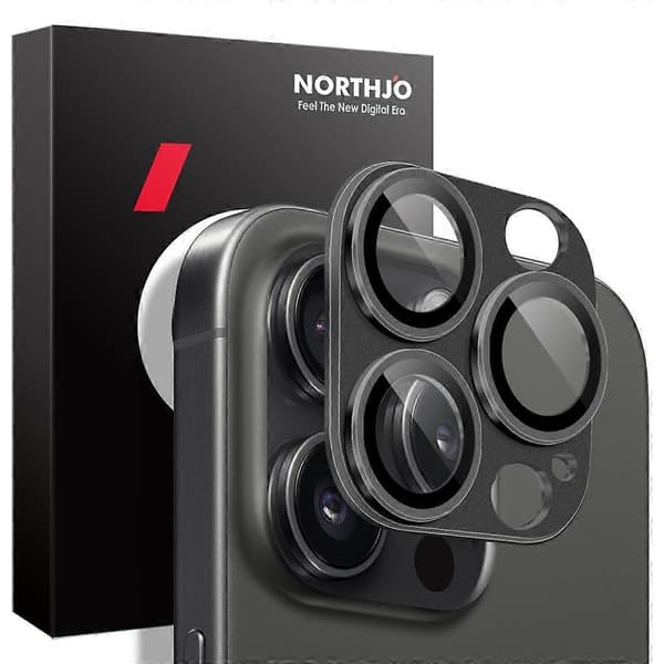 Kompatibel med iPhone 15 Pro Kameralinsskydd - lingling} Multicolor Black