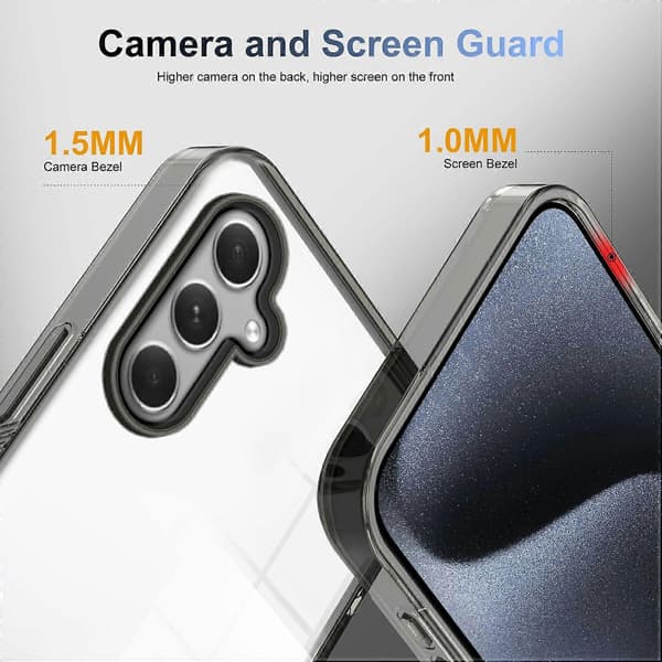Kompatibel med Samsung Galaxy A55 5G Klar Telefonfodral TPU PC Halkfritt Fallsäkert Baksida - lingling} Multicolor Black