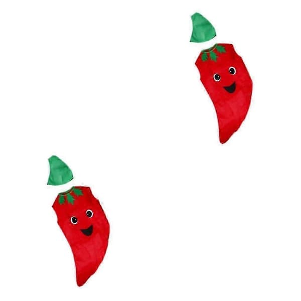 1/2/3 Barne Chilli Kostyme for Gutter og Jenter til Barnas Dag, Karneval, Frukt\"-lingling} 2PCS Kid Chilli