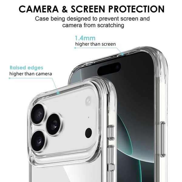 Kompatibel med iPhone 17 Pro Max transparent hybridmateriale beskyttelsesdeksel 48