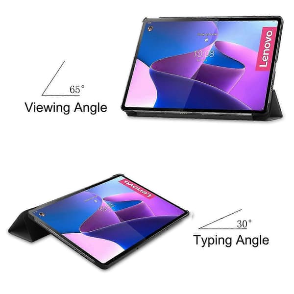 Bestseller Tablet Case Kompatibel med Lenovo Tab P12 Pro 12.6 Tre-fold Holder Custer Tekstur Læder Tablet Case (Grå) Grey
