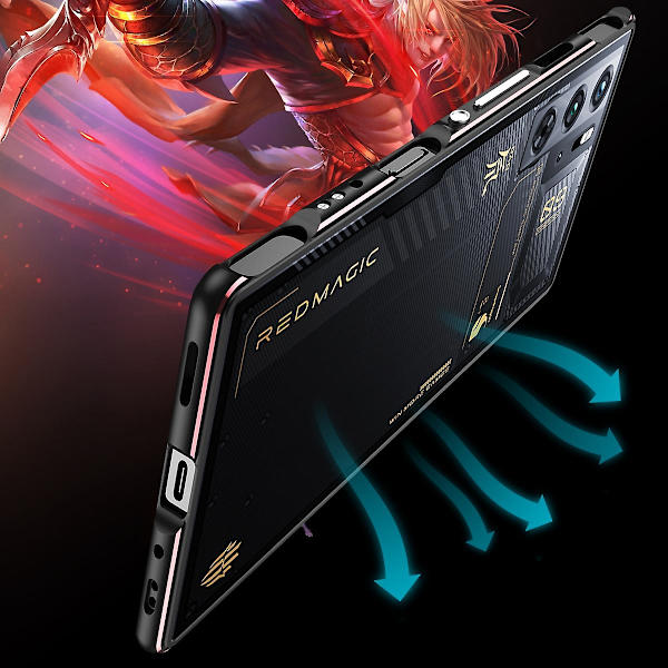Metalramme Etui Kompatibelt med ZTE nubia Red Magic 9 Pro/9 Pro+-lingling} Black Red
