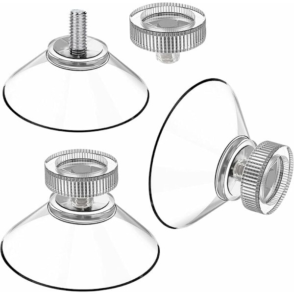 Påskrabatt! Högkvalitativt sugkoppset med 25 sugkoppar Ø 40 mm M4 - Transparenta sugknappar med räfflad mutter