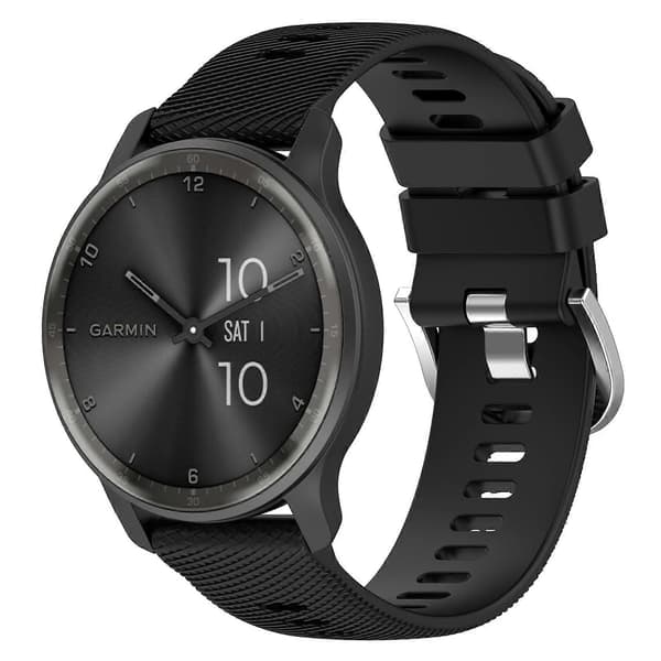 Silikoninen kellon ranneke Garmin Vivoactive3-linglingille} Black
