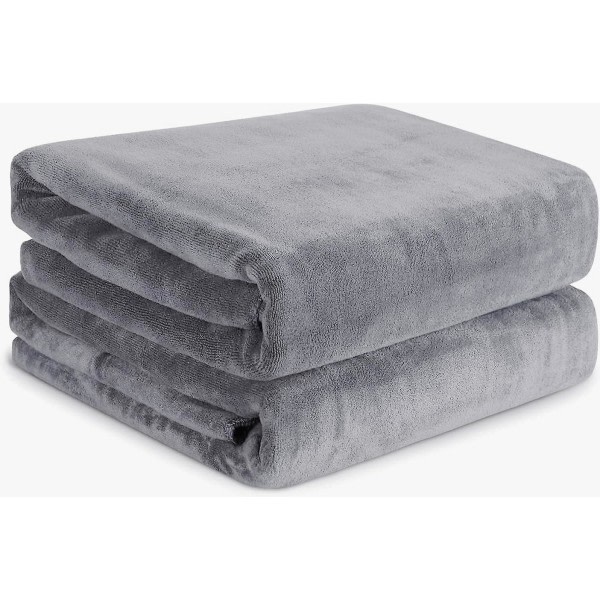 (grå)2 badlakan, badlakan 90 * 190cm stora extra stora handdukar Supermjuka och mycket absorberande, badlakan för bastu, yoga stor storlek badhandduk